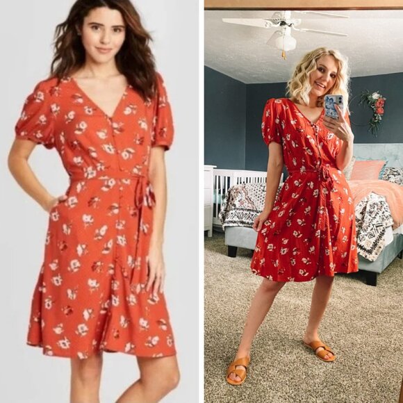 Universal Thread Dresses & Skirts - Universal Thread Orange Floral Mini Dress